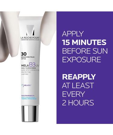 La Roche-Posay Mela B3 UV Daily Sunscreen - SPF 30 Anti-Aging Face Moisturizer with 5% Niacinamide | No White Cast | Protect & Correct Sun Damage | 40ML - Buy Online on GoSupps.com
