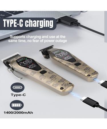 Professional Hair Clippers for Men | Cordless T-Blade Trimmer & Beard Trimmer Set | Hair Cutting Kit with LCD Display | Perfect Gifts for Men in Bronze - Buy Online on GoSupps.com