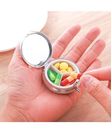 Sibba Metal Pill Box - Small Travel Organizer for Vitamins Fish Oil & Supplements - Multi-Functional Medicine Tin for Daily Use & Trips - Buy Online on GoSupps.com