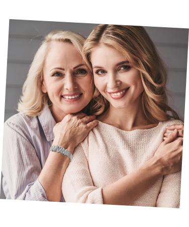 CALLARON 2 Pcs Mother's Day Bracelet Sterling Silver Chains for Women Sterling Silver Necklace Trendy Bracelets for Women Fashion for Women Birthday Gift Jewelry Miss Stainless Steel Grace 21.5X2CM Silver - Buy Online on GoSupps.com