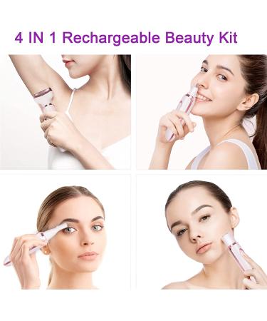 MHSY 4-in-1 Electric Razor for Women - Face, Nose, Legs, Underarm & Bikini Trimmer - Wet/Dry, Rechargeable & Portable - Buy Online on GoSupps.com