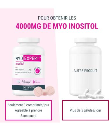 Densmore - MYO EXPERT - 4000mg myo inositol - SOPK quilibre hormonal - Compl ment alimentaire - Haut dosage myo inositol - 60 comprim s croquer - Cure 20 jours - Go t frambroise - Buy Online on GoSupps.com
