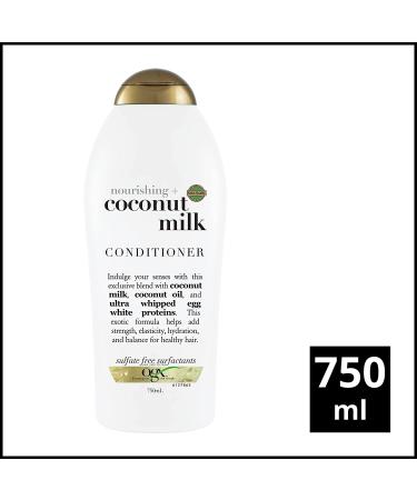 OGX Nourishing Coconut Milk Conditioner - 25.4 fl oz | Coconut Oil, Egg White Protein | Paraben & Sulfate-Free for Strong, Healthy Hair - Buy Online on GoSupps.com