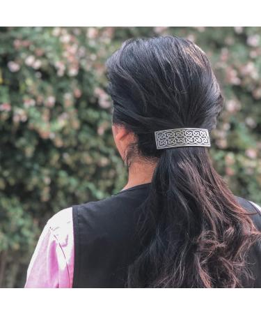 Large Celtic Hair Clip - Handcrafted Metal Barrette Made in the USA, 80mm Clip by Oberon Design - Buy Online on GoSupps.com