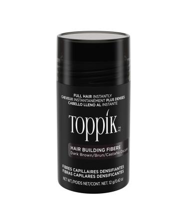 Toppik Hair Building Fibers  Dark Brown Hair Fibers  Hair Thickener for Thinning Hair  Hair Care to Create the Appearance of Thicker Hair  0.42 OZ Bottle