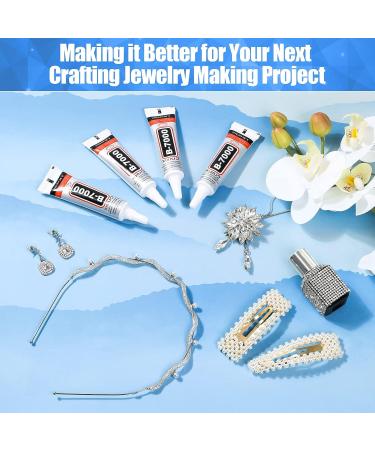 B-7000 Clear Rhinestone & Bead Adhesive 4x15 ml/0.5 oz - Ideal for Jewelry, Crafts, Clothes, Shoes, Cell Phone Repair - Buy Online on GoSupps.com