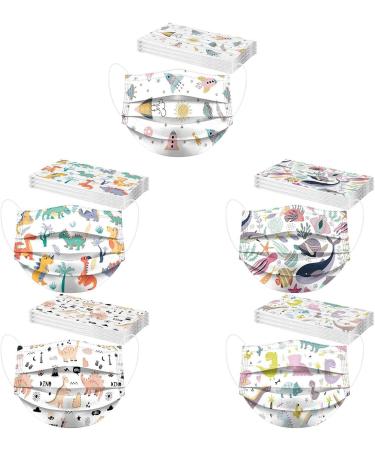 Buy SDFRK 50 Pack Colorful 3-Layer Disposable Children s Masks - Mouth & Nose Protection - Fun Bunting Print - Buy Online on GoSupps.com