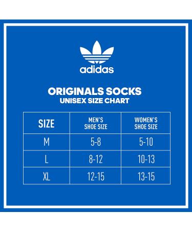 adidas Originals Unisex Adult Trefoil No Show Socks (6-Pack) - White/Black - Size Medium - Buy Online on GoSupps.com