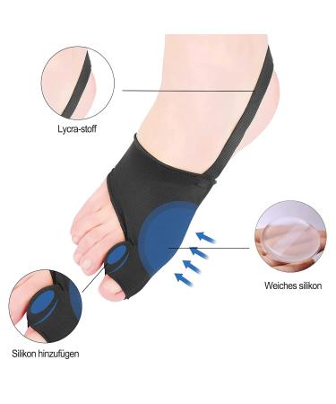 Buy EUR 6-Piece Hallux Valgus Toe Spreader & Bunion Corrector Socks - Anti-Slip Belt Gel Pads Bale Protection | Black - Buy Online on GoSupps.com