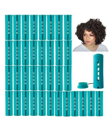 Perm Rods Jumbo, 36 pcs Extra Large Size Hair Rollers for Natural Hair Long Short Hair Styling Tool Hair Curlers (Green) 0.98 Inch (Pack of 36) Green color