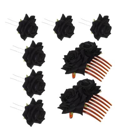 OSALADI 1 Set Rose Hair Clip Bride Headpieces Gothic Hair Accessories Flower Hair Clip Hair Pins for Buns Bride Hair Comb Women Hair Accessories Rose Hair Comb Roses Miss Fabric Iron