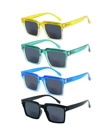 Eyekepper 4-pack Bifocal Reading Glasses for Women - Ladies Stylish Bifocal Readers Sunnies +2.50 Set of 4 Grey Lens 2.5 x