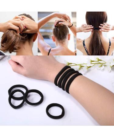 ILamourCar 50 Seamless Cotton Hair Elastics for Girls, Babies, and Women - Black - Buy Online on GoSupps.com