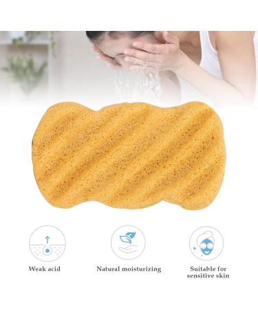 Facial Sponge Cleansing Sponge Konjac Sponge Made of Vegetable Fiber Clay Sponges for Sensitive Skin Normal Dirty Peeling Bath Sponge Dry Condition Long Wave (Ginger Yellow) - Buy Online on GoSupps.com
