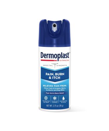 Dermoplast Pain Burn & Itch Spray Pain Relief Spray for Minor Cuts Burns and Bug Bites 2.75 oz