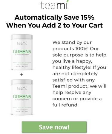 Teami Greens Superfood Powder - Immune Support & Super Green Veggie Ingredients - Buy Online on GoSupps.com