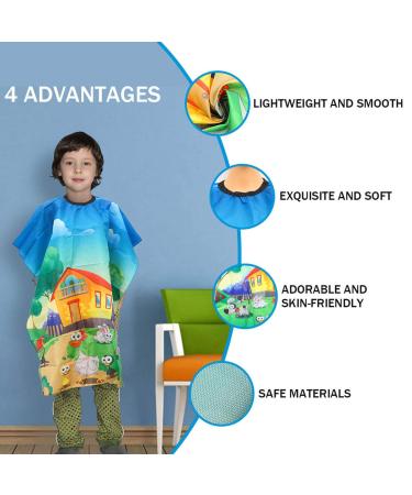 Lurrose Kids Haircut Apron - Cartoon Animal Hairdresser Gown & Salon Cape for Children (Blue) - Perfect for Fun & Mess-Free Haircuts - Buy Online on GoSupps.com