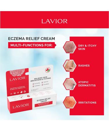 Lavior Eczema Relief Cream - Itch Relief with Colloidal Oatmeal & Botanical Ingredients - Non-Greasy Formula, Free of Steroids, Fragrance & Parabens - Buy Online on GoSupps.com