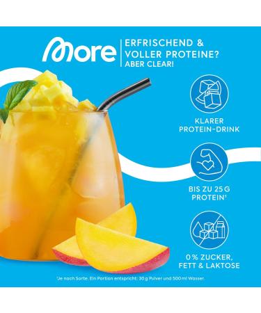 MORE NUTRITION Clear Whey Mango Juice - 2 x 600g - Refreshing Protein Drink for Optimal Hydration - Buy Online on GoSupps.com
