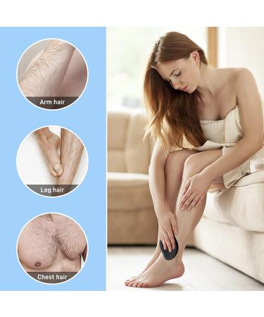 Crystal Hair Eraser - Painless Hair Removal Tool for Men and Women - Fast & Easy Exfoliation - Suitable for Arms, Legs, Back, Chest - Soft, Smooth, Silky Skin - Black - Buy Online on GoSupps.com