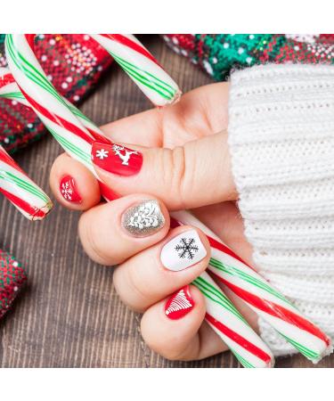 4 Sheets Christmas Nail Art Stickers 5D Embossed Snowflake Nail Decals Self-Adhesive Nail Stickers with Tweezers DIY Christmas Nail Design Decoration for Women Girls Style1 - Buy Online on GoSupps.com