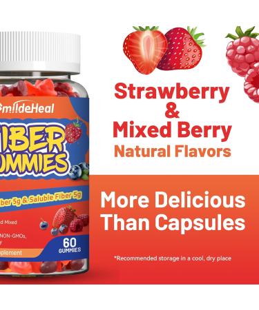 Fiber Gummies Dietary Fiber for Women and Men Gut Health Support Non-GMOs Non-Gluten Vegan Mixed Berry and Strawberry Flavor 60 Count Gummies 60 Count (Pack of 1) - Buy Online on GoSupps.com