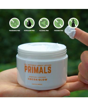 PRIMALS All Natural Body Lotion - Cocoa & Mango Butter | 100% Natural Alcohol-Free Paraben-Free - 8.45 oz - Buy Online on GoSupps.com