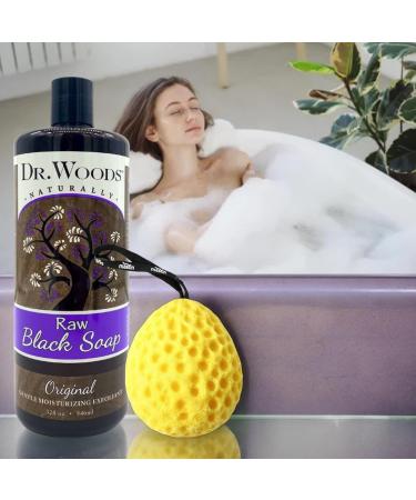 Raw Black Soap 32 oz - Moisturizing Natural African Black Soap with Bath Sponge Shea Butter Multi-Purpose Sulfate & Paraben-Free | Pack of 6 - International Shipping - Buy Online on GoSupps.com