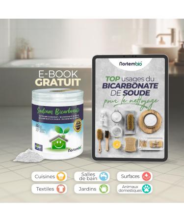 Nortembio Bicarbonate de Soude 6 Kg 100% Naturel pour Nettoyage Multi-usage. Sans Aluminium. limine Odeurs et Salet . Cuisine Salle de Bain Textiles. E-Book Inclus - Buy Online on GoSupps.com
