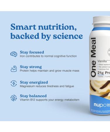  NUPO NUPO Vanilla One Meal Shake with 24 vitamins and minerals high in protein and no added sugar delicious weight loss shakes for women and men 12 x 330 ml - Buy Online on GoSupps.com