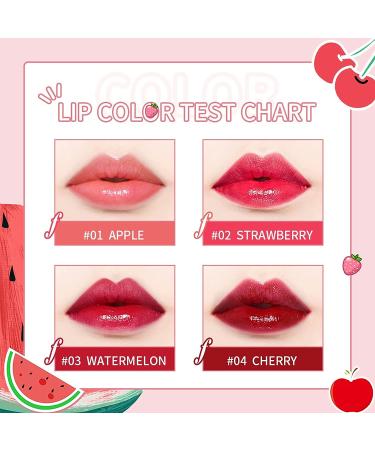 2 Colors Lip Tint Stain Set - Mini Liquid Lipstick Velvet Lip Tint Watery Lip Stain Plump Lip Gloss - Apple & Watermelon Shades - Natural Makeup for Cheek & Lip - Buy Online on GoSupps.com