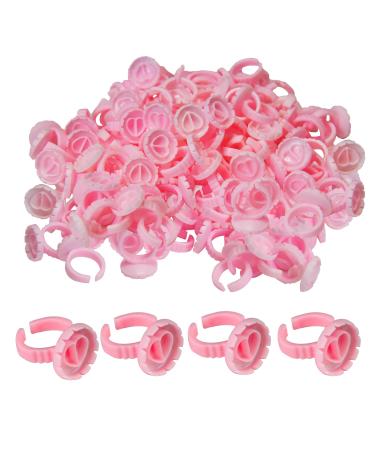 100 Pi ces Colle Bagues Support Colle Cils Tasses Anneaux Colle Bagues En Plastique Pour Extension Cils Jetables Anneaux D'extension Cils Anneau Colle Pour Tatouage Pigment Extensions Cils