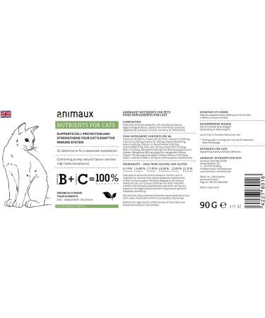 Animaux Cat Nutrients | All-Natural Vitamins for Strong Immune System | Supports Cell Protection | Healthy Skin & Coat | 120 Chewable Tablets - Buy Online on GoSupps.com