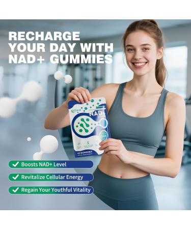 NIUSISE NAD Gummies Sugar Free NAD+ Supplement with Liposomal Nicotinamide Riboside Resveratrol Quercetin NAD Supplement for Anti-Aging Energy Cellular Health Blueberry Flavor 60 Gummies - Buy Online on GoSupps.com