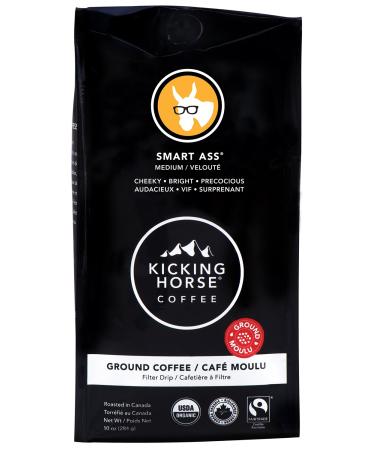 Kicking Horse Coffee, Smart Ass, Medium Roast, Ground, 10 Oz - Certified Organic, Fairtrade, Kosher Coffee Smart Ass - Medium Roast Coffee