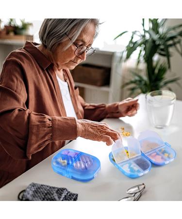 2 Pack Compact Travel Pill Organizer - Small Pill Box with 7 Compartments - Daily Pill Case for Pocket - Portable Medicine Container for Vitamins & Supplements (Blue) - Buy Online on GoSupps.com