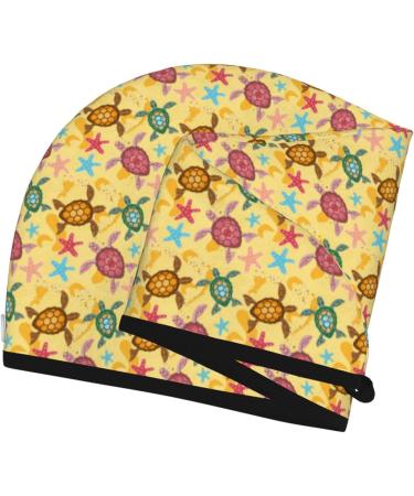 Quick-Dry Hair Towel Wrap with Button - Sea and Sand Towel Turban for Effortless Hair Drying - Buy Online on GoSupps.com