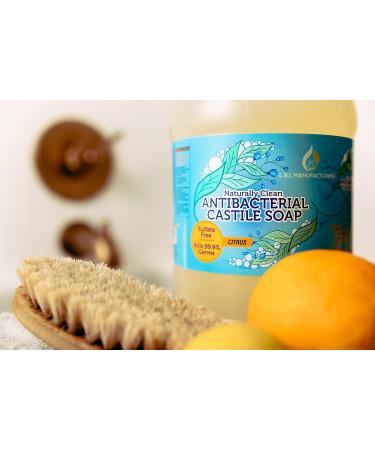 Citrus Antibacterial Pure Castile Soap - Vegan Non-GMO 1 Gallon | Face Hand & Body Wash for Dry & Sensitive Skin - Made in USA - Buy Online on GoSupps.com