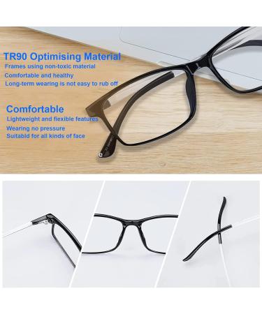 VVDQELLA Blue Light Blocking Reading Glasses for Men & Women - Anti-Glare Scratch-Resistant TR90 Lightweight Frame (Black 1pc 2.00x - Buy Online on GoSupps.com