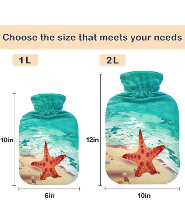 NAANLE 2L Watercolor Heat Bottle - Transparent Hot Water Bottle for Bed Hand & Feet | Large Heat & Cold Therapy for Pain Relief - Buy Online on GoSupps.com
