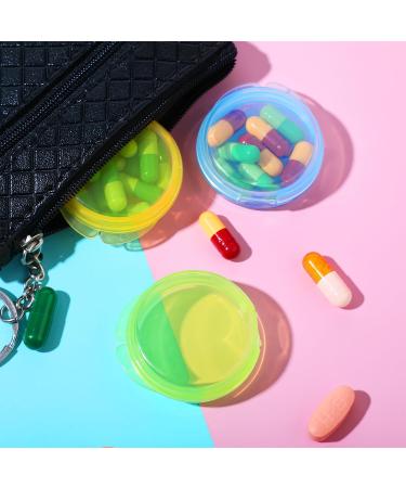 WLLHYF 5 Pack Mini Pill Box - Portable Vitamin Organizer for Travel | Small Pill Holder in Yellow Green & Blue - Buy Online on GoSupps.com