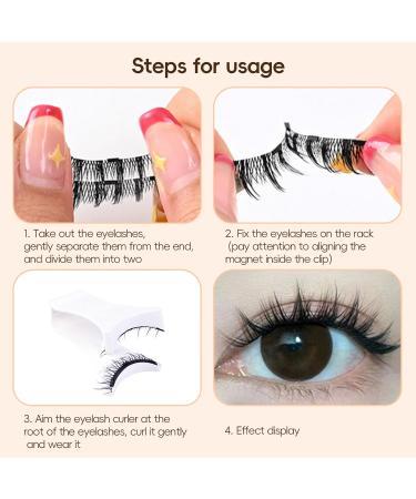 Wondsea Natural Look Magnetic Eyelashes Waterproof Magnetic Lashes without Eyeliner Reusable Magnetic Lashes with Applicator 3D No Glue Magnetic False Eyelashes(1 Pairs) one pair - Buy Online on GoSupps.com