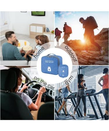 AhoGou Large Capacity Waterproof Medication Bag - 2 Pack Emergency First Aid Storage for Home & Office - Blue - Buy Online on GoSupps.com