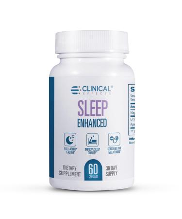 Clinical Effects Sleep Enhanced - Magnesium Supplement - 60 Capsules - Magnesium Glycinate, L-Theanine and Apigenin - for Relaxation and Natural Calm - No Melatonin Sleep Support - USA Made