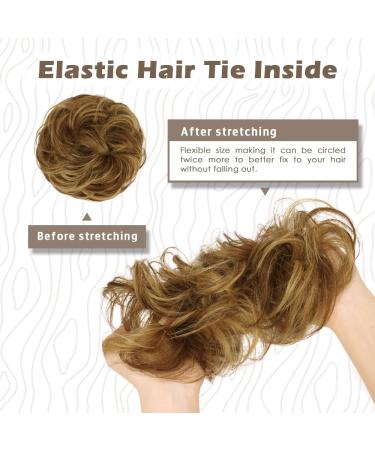 BARSDAR 100% Real Hair Extensions - Curved Mess Hair Tie 32g Full Updos 4P27# Brown Mix Blond - International Shipping Available - Buy Online on GoSupps.com