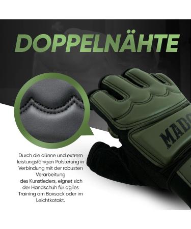 Madgon MMA Gloves - Professional Quality Boxing & Training Gloves for Grappling | Olive/Black - Buy Online on GoSupps.com