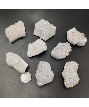 Crystal Rough Natural White Angel Aura Quartz Electroplating White Crystal Cluster Colorful Point Geode Enegry Crystals Decor (Size : 30g) - Buy Online on GoSupps.com