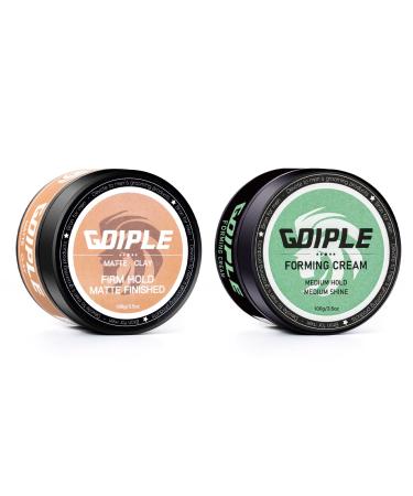2 Packs Hair Forming Cream Hair Styling Clay for Men Strong Hold - Matte Finish Water Based Matte Texture Pomade Ideal for All Men s Hair Types (3.5oz+3.5oz)