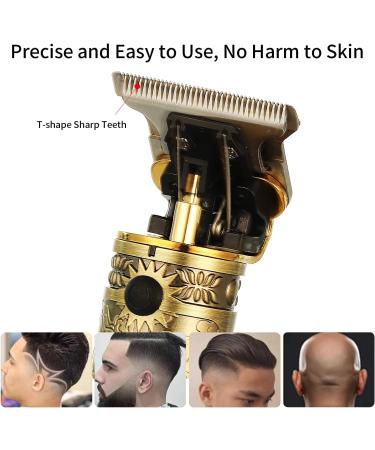 SFREEN Men's T-Blade Hair Clippers Kit - Rechargeable Cordless Hair Trimmer with 3 Combs and Protective Cover - Gold - Buy Online on GoSupps.com