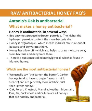 Antonio's Raw Certified Organic Oak Honey - Antibacterial Mountain Honey - Unpasteurised - Single Origin - 500g Pack - The Raw Honey Shop - Buy Online on GoSupps.com